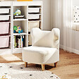 AIYAPLAY - Fauteuil enfant design scandinave nuage - piètement bois clair tissu polaire beige - vignette