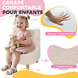 AIYAPLAY - Fauteuil enfant design scandinave nuage - piètement bois clair tissu polaire beige - vignette