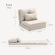 HOMCOM - Fauteuil convertible chauffeuse inclinable - coussin inclus - tissu beige - vignette