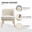 HOMCOM - Fauteuil lounge design scandinave pieds effilés bois massif hévéa revêtement tissu polyester aspect lin beige - vignette