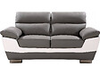 HABITAT ET JARDIN - Canapé fixe en cuir reconstitué et PVC "Dallas" - 169 x 88 x 90 cm - 2 places - Noir - vignette