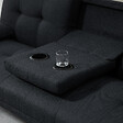 HOMCOM - Canapé convertible 3 places design scandinave inclinaison dossier réglable 3 niveaux dossier centrale rabattable 2 porte-verres bois peuplier polyester anthracite - vignette
