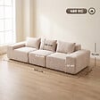 HOMCOM - Canapé design arrondi 3 places 3 coussins larges accoudoirs tissu chenille beige - vignette