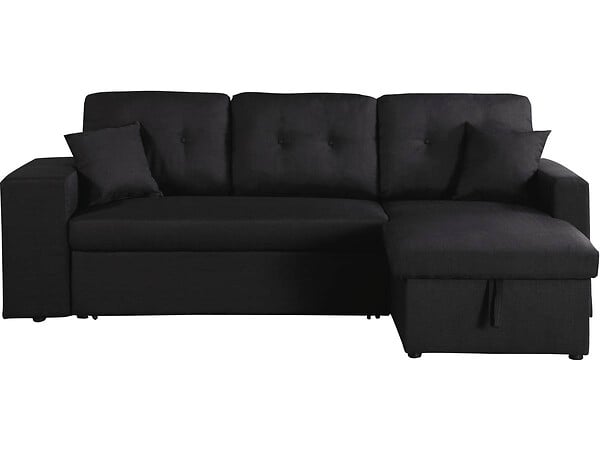 HABITAT ET JARDIN - Canapé d'angle bouclettes convertible/reversible "Axel" - 3 Places - Blanc - large