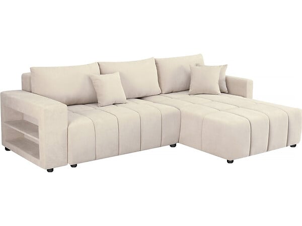 HABITAT ET JARDIN - Canapé d'angle convertible tissu chenille 3 places - "Trocadero" - Gris - large