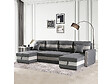 HABITAT ET JARDIN - Canapé panoramique convertible avec coffres de rangement "Antoine" - 5 places - Gris foncé - vignette