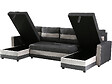 HABITAT ET JARDIN - Canapé panoramique convertible avec coffres de rangement "Antoine" - 5 places - Gris foncé - vignette