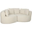 HOMCOM - Canapé design arrondi 3 places 6 coussins tissu chenille crème - vignette