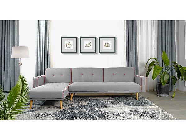 HABITAT ET JARDIN - Canapé d'angle convertible et réversible "Jules" - 3 places - Gris - large