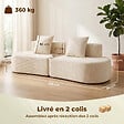 HOMCOM - Canapé design arrondi velours côtelé 3 places beige clair - vignette