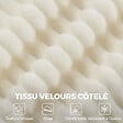 HOMCOM - Canapé design arrondi velours côtelé 3 places beige clair - vignette