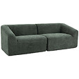 HOMCOM - Canapé 3 places tissu chenille vert forêt - vignette