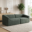 HOMCOM - Canapé 3 places tissu chenille vert forêt - vignette