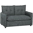 HOMCOM - Canapé 2 places compact 131 cm effet capitonné polyester coton anthracite - vignette