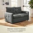 HOMCOM - Canapé 2 places compact 131 cm effet capitonné polyester coton anthracite - vignette