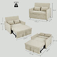 HOMCOM - Canapé convertible 2 places dossier inclinable 5 niv. tissu chenille beige - vignette