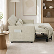 HOMCOM - Canapé convertible 2 places dossier inclinable 5 niv. tissu chenille beige - vignette