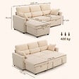 HOMCOM - Canapé d'angle convertible velours côtelé avec coffre de rangement dim. 205x135x76cm beige - vignette