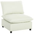 HOMCOM - Fauteuil une place modulable 74 cm grand confort tissu crème - vignette