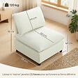 HOMCOM - Fauteuil une place modulable 74 cm grand confort tissu crème - vignette