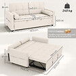 HOMCOM - Canapé convertible 2 places style Chersterfield effet capitonné 2 coussins inclus tissu beige - vignette