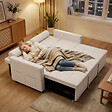HOMCOM - Canapé convertible 2 places style Chersterfield effet capitonné 2 coussins inclus tissu beige - vignette