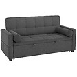 HOMCOM - Canapé convertible 2 places style Chersterfield effet capitonné 2 coussins inclus tissu anthracite - vignette
