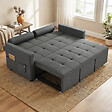 HOMCOM - Canapé convertible 2 places style Chersterfield effet capitonné 2 coussins inclus tissu anthracite - vignette