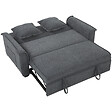 HOMCOM - Canapé convertible 2 places 2 coussins chenille gris foncé - vignette