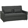 HOMCOM - Canapé convertible 2 places dossier inclinable 3 positions pans latéraux effet capitonné 2 coussins tissu anthracite - vignette