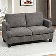 HOMCOM - Canapé 2 places compact 140cm tissu chenille gris foncé - vignette