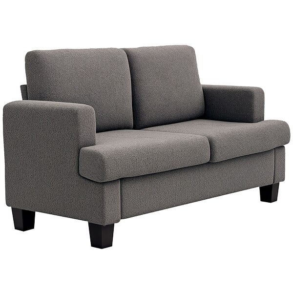 HOMCOM - Canapé 2 places compact 140cm tissu chenille gris foncé - large