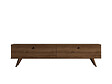 HABITAT ET JARDIN - Meuble TV en bois " Paris " - 160 x 25 x 40 cm - Noyer / Travertin - vignette