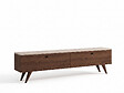 HABITAT ET JARDIN - Meuble TV en bois " Paris " - 160 x 25 x 40 cm - Noyer / Travertin - vignette