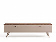 HABITAT ET JARDIN - Meuble TV en bois " Paris " - 160 x 25 x 40 cm - Noyer / Travertin - vignette