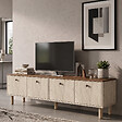 HABITAT ET JARDIN - Meuble TV en bois " Pura " - 180 x 50 x 40 cm - Chêne Saphir / Blanc - vignette