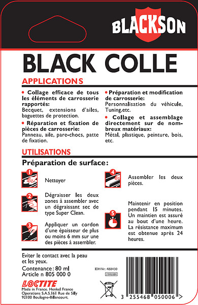 BLACKSON - Colle carrosserie structurelle - Polyuréthane - 80ml - large
