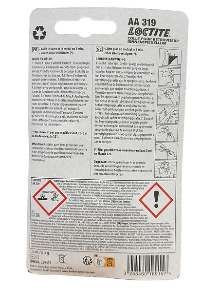 LOCTITE - Adhésif acrylique AA 319 rétroviseurs - Tube 0.5ml - large