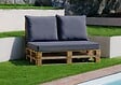 ANJOSA - Lot de 3 coussins pour palette polycoton - Gris anthracite - vignette