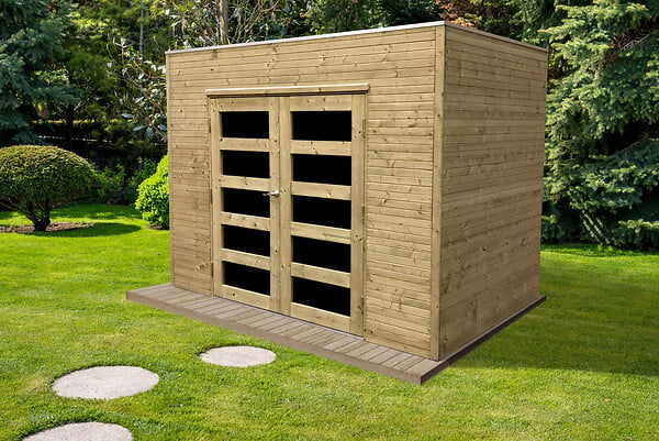 SOLID - Abri jardin bois Potenza - Vert - L.298xH.225xP.198cm - large