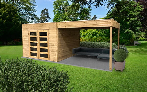 SOLID - Abri de jardin bois Tarento - L.298xl.582xH.225cm - large