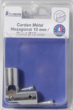 PROTECTA - Cardan manivelle volet roulant rond 12mm métal - large