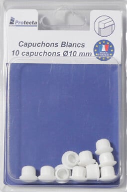 PROTECTA - Capuchon Blanc pour trou de diamètre 10mm - Lot de 10 - large