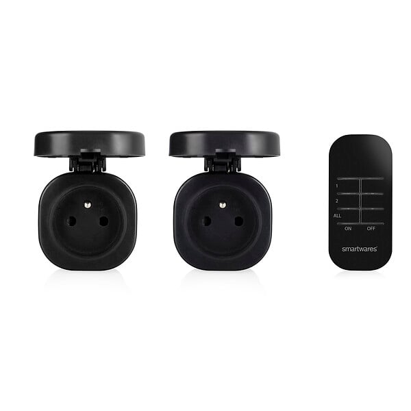 SMARTWARES - Kit de 2 prises extérieures commandées - IP44 - 3000 W - large