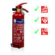 SMARTWARES - Extincteur à poudre 1kg - Acier - Classes ABC - Rouge - vignette