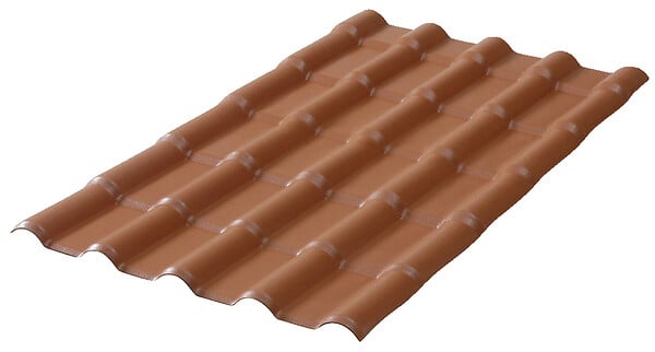 SEDPA - Plaque de couverture - Imitation tuile - PVC - 222x75cm - large