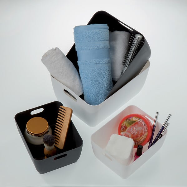 MSV - Panier rangement polypropylène STORE S Gris 19,8x15cm - large