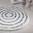MSV - Tapis de bain rond Saturn - Blanc et noir - Diam.60cm - vignette