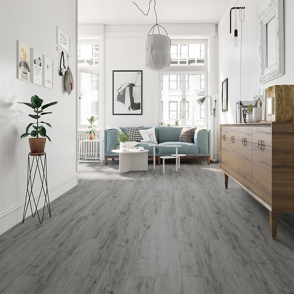 SMARTFLOOR - Lames PVC Munich - Chêne gris clair - L.1221xl.180xEp.5mm - large