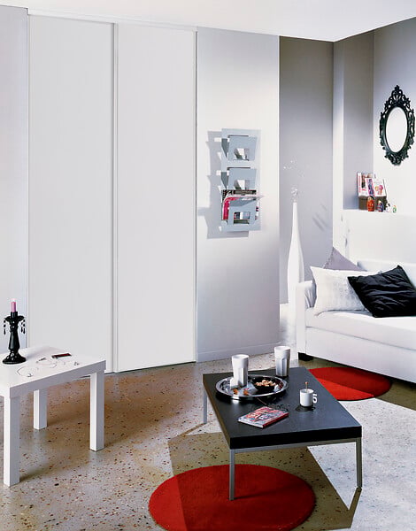 OPTIMUM - Ensemble portes de placard coulissantes blanc 1200x2500mm - large